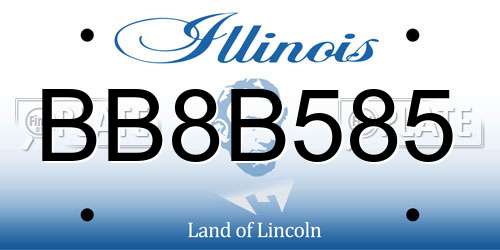 BB8B585 Illinois License Plate