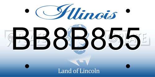 BB8B855 Illinois License Plate