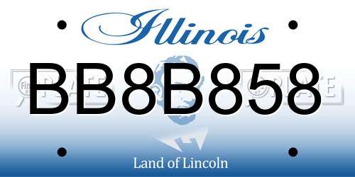 BB8B858 Illinois License Plate