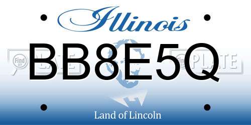 BB8E5Q Illinois License Plate