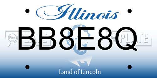 BB8E8Q Illinois License Plate