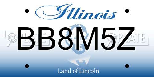 BB8M5Z Illinois License Plate