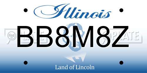 BB8M8Z Illinois License Plate