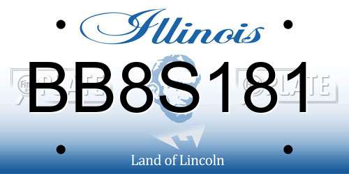BB8S181 Illinois License Plate