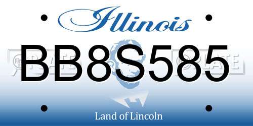 BB8S585 Illinois License Plate