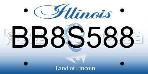 BB8S588 Illinois License Plate