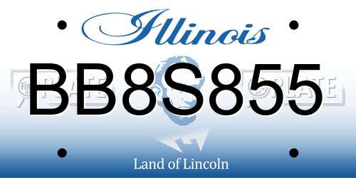 BB8S855 Illinois License Plate