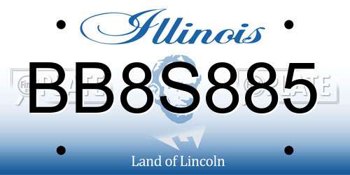 BB8S885 Illinois License Plate