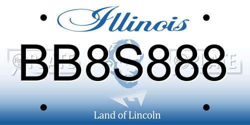 BB8S888 Illinois License Plate
