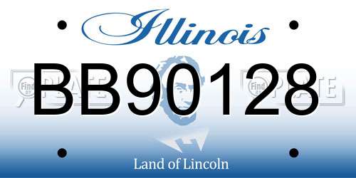 BB90128 Illinois License Plate