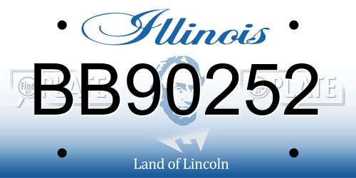 BB90252 Illinois License Plate