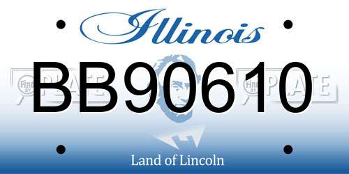 BB90610 Illinois License Plate