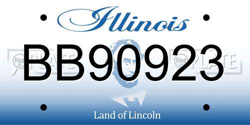 BB90923 Illinois License Plate