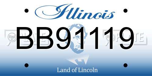 BB91119 Illinois License Plate