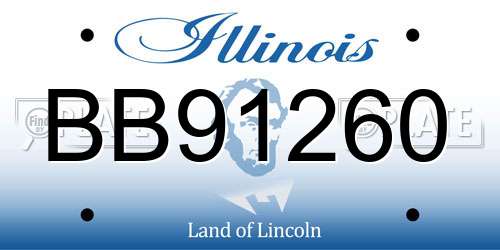 BB91260 Illinois License Plate