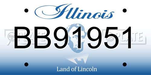 BB91951 Illinois License Plate