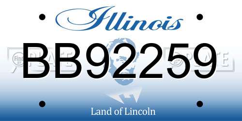 BB92259 Illinois License Plate