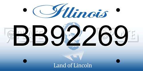 BB92269 Illinois License Plate