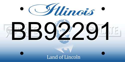 BB92291 Illinois License Plate