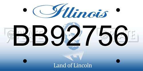 BB92756 Illinois License Plate
