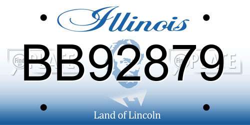 BB92879 Illinois License Plate