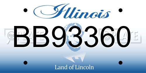 BB93360 Illinois License Plate