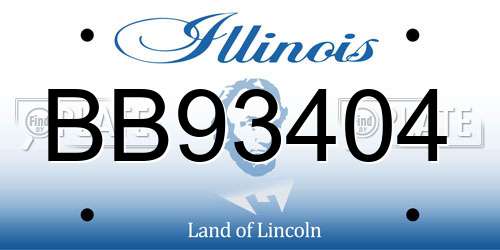 BB93404 Illinois License Plate