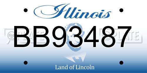 BB93487 Illinois License Plate