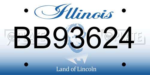 BB93624 Illinois License Plate
