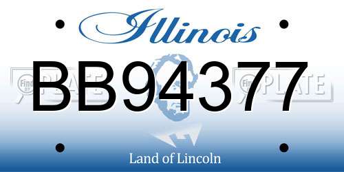 BB94377 Illinois License Plate