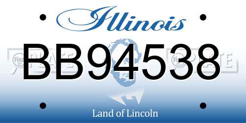 BB94538 Illinois License Plate