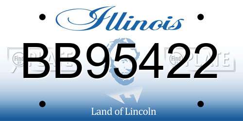 BB95422 Illinois License Plate