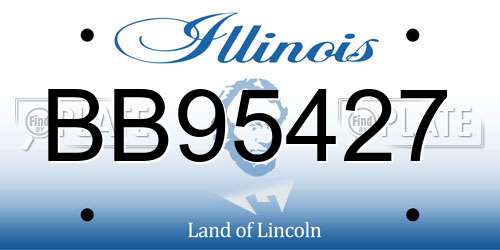 BB95427 Illinois License Plate