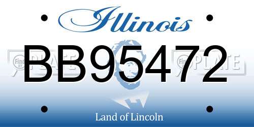 BB95472 Illinois License Plate