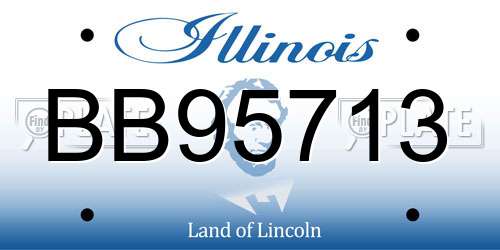 BB95713 Illinois License Plate