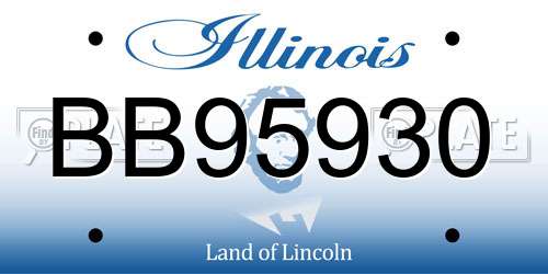 BB95930 Illinois License Plate