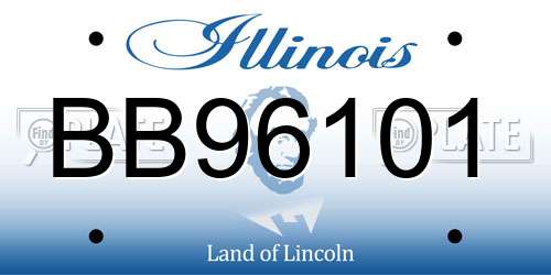 BB96101 Illinois License Plate