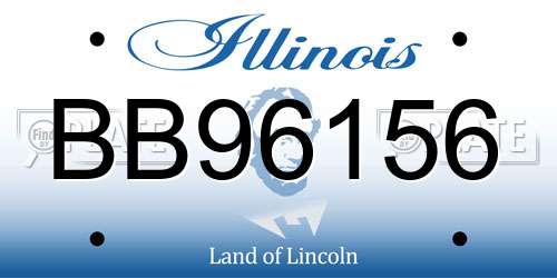 BB96156 Illinois License Plate
