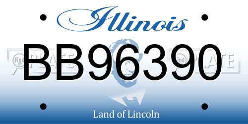 BB96390 Illinois License Plate