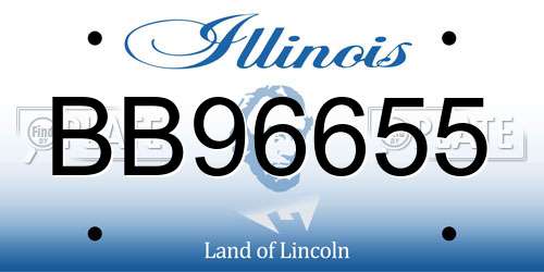 BB96655 Illinois License Plate