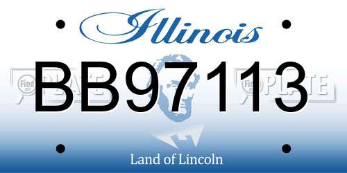 BB97113 Illinois License Plate