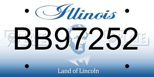 BB97252 Illinois License Plate