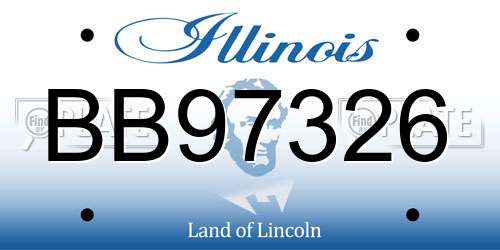 BB97326 Illinois License Plate