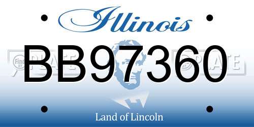 BB97360 Illinois License Plate