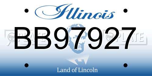 BB97927 Illinois License Plate