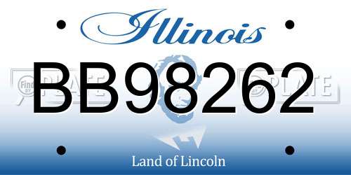 BB98262 Illinois License Plate