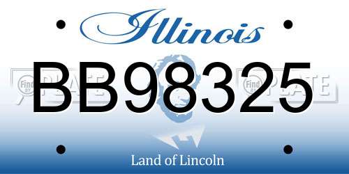 BB98325 Illinois License Plate
