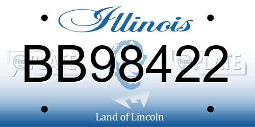 BB98422 Illinois License Plate