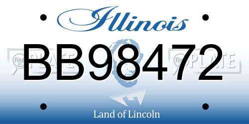 BB98472 Illinois License Plate