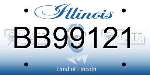 BB99121 Illinois License Plate